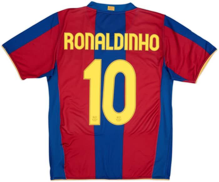 2007-08 Barcelona Home Shirt Ronaldinho #10 - 7/10 - (S)