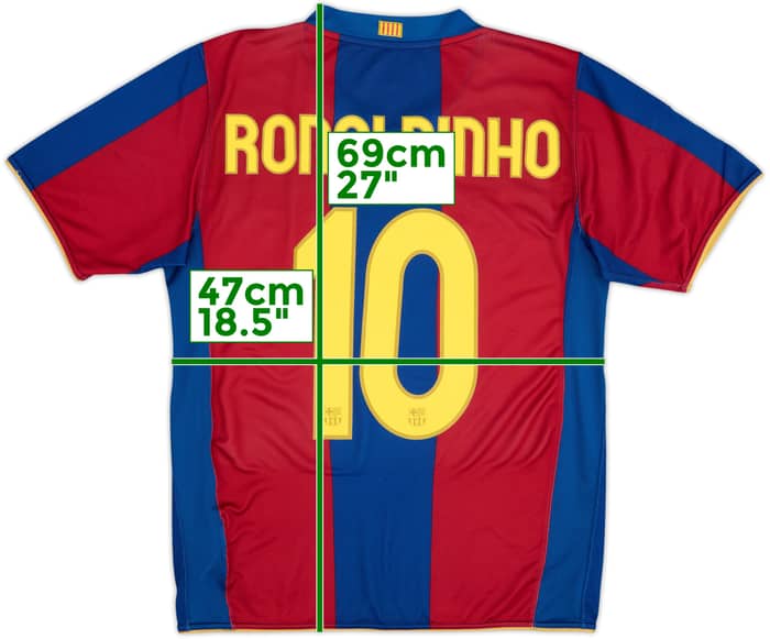 2007-08 Barcelona Home Shirt Ronaldinho #10 - 7/10 - (S)