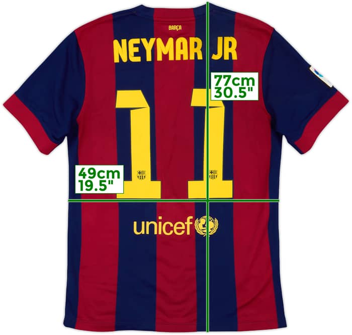 2014-15 Barcelona Home Shirt Neymar Jr #11 - 6/10 - (M)