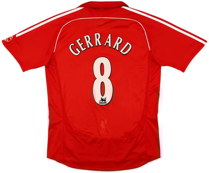 2006-08 Liverpool Home Shirt Gerrard #8 - 8/10 - (M)