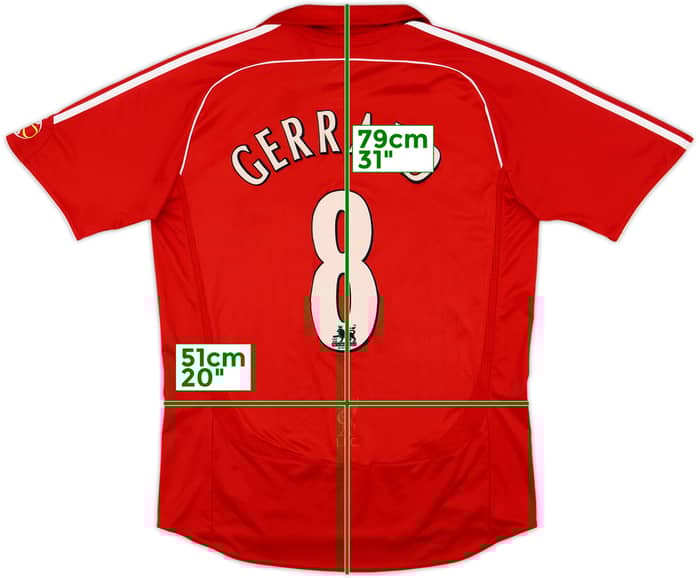 2006-08 Liverpool Home Shirt Gerrard #8 - 8/10 - (M)