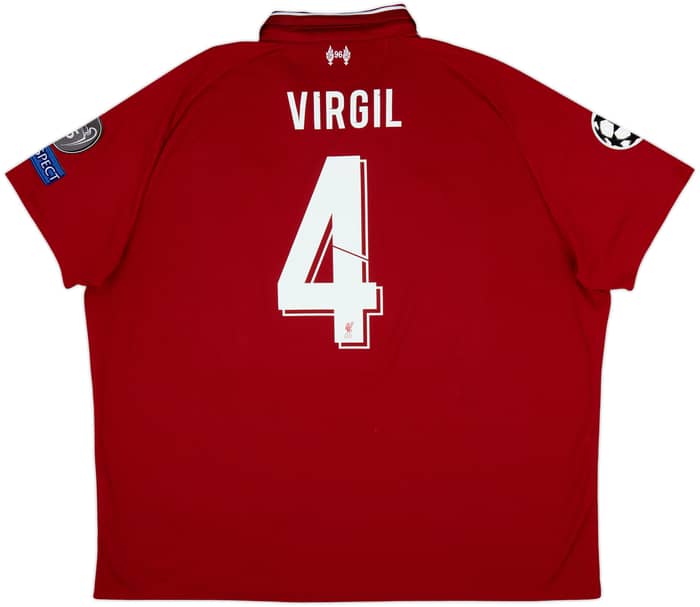 2018-19 Liverpool Home Shirt Virgil #4 - 6/10 - (3XL)