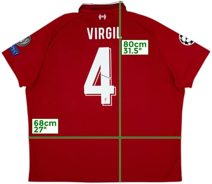 2018-19 Liverpool Home Shirt Virgil #4 - 6/10 - (3XL)