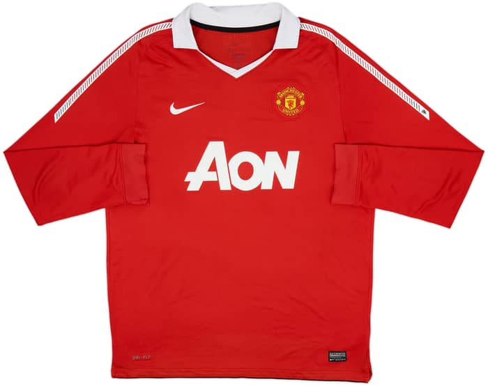 2010-11 Manchester United Home L/S Shirt Rooney #10 - 7/10 - (L)