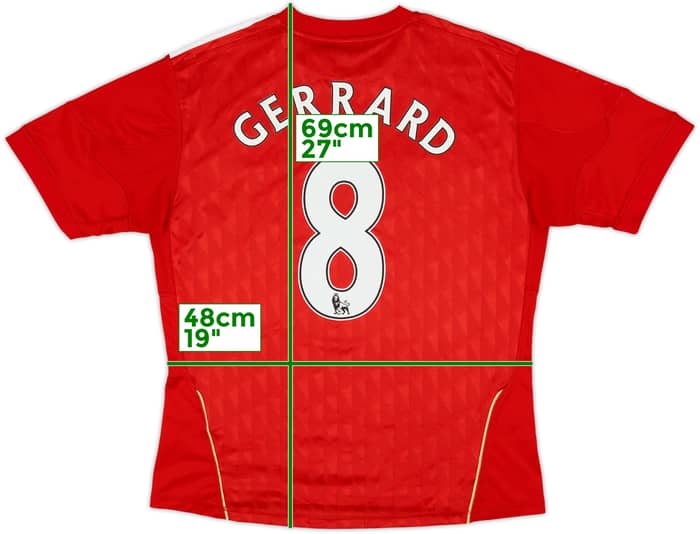 2010-12 Liverpool Home Shirt Gerrard #8 - 5/10 - (Women's L)