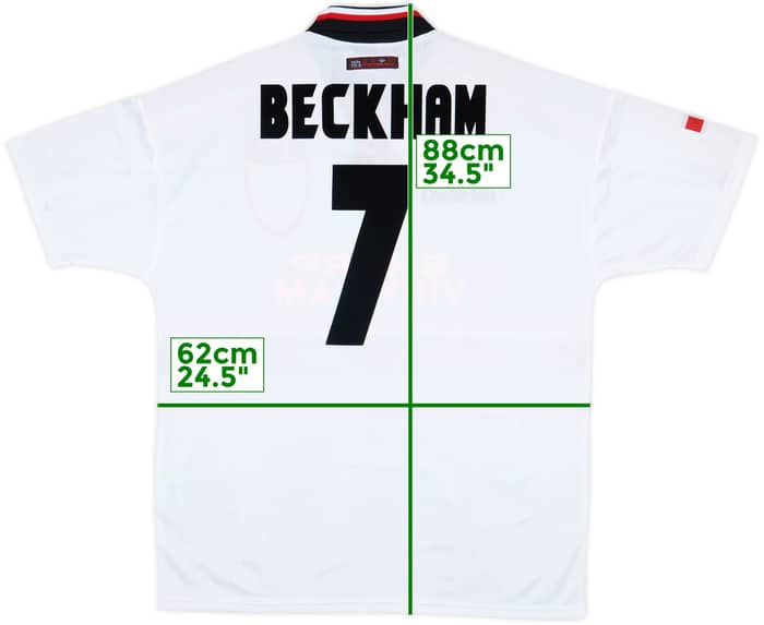 1997-99 Manchester United Away Shirt Beckham #7 (XL)