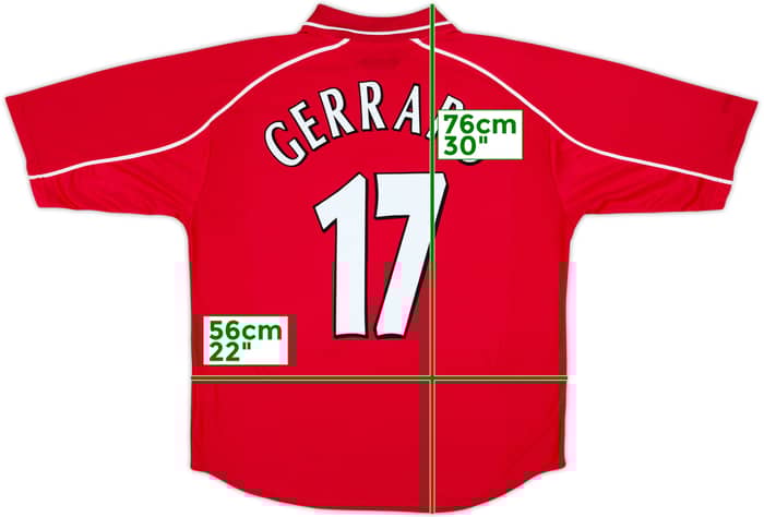 2000-02 Liverpool Home Shirt Gerrard #17 - 7/10 - (L)