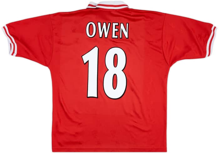 1996-98 Liverpool Home Shirt Owen #18 - 6/10 - (XL)