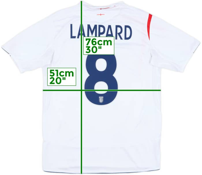 2005-07 England Home Shirt Lampard #8 - 5/10 - (L)