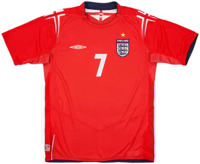 2004-06 England Away Shirt Beckham #7 - 7/10 - (M)