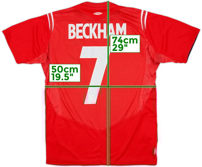 2004-06 England Away Shirt Beckham #7 - 7/10 - (M)