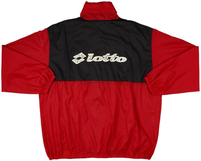 1994-95 AC Milan Lotto 1/2 Zip Hooded Windbreaker - 5/10 - (L)