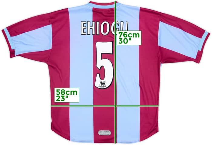 1999-00 Aston Villa Home Shirt Ehiogu #5 - 8/10 - (L)