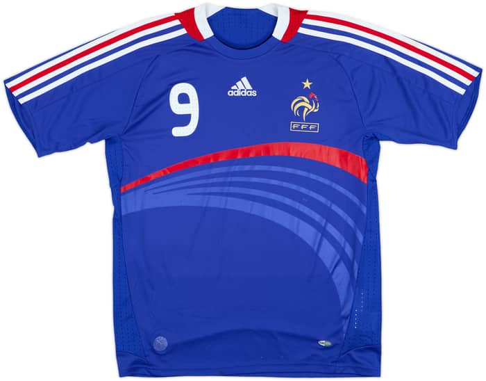 2007-08 France Home Shirt Benzema #9 - 7/10 - (XL.Boys)