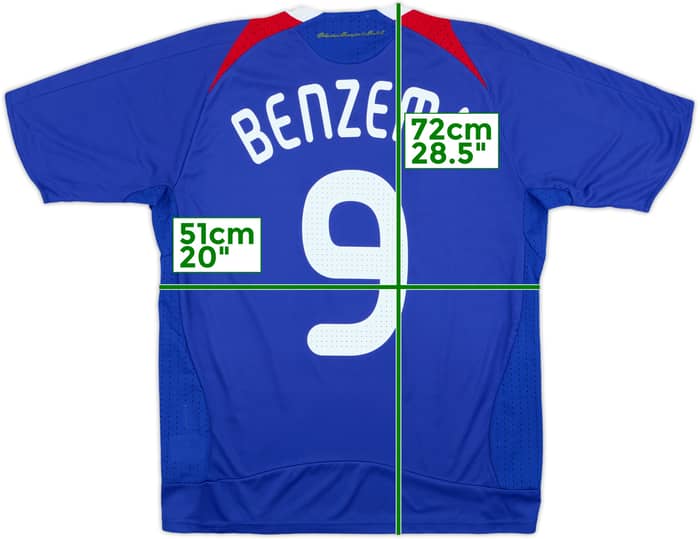 2007-08 France Home Shirt Benzema #9 - 7/10 - (XL.Boys)