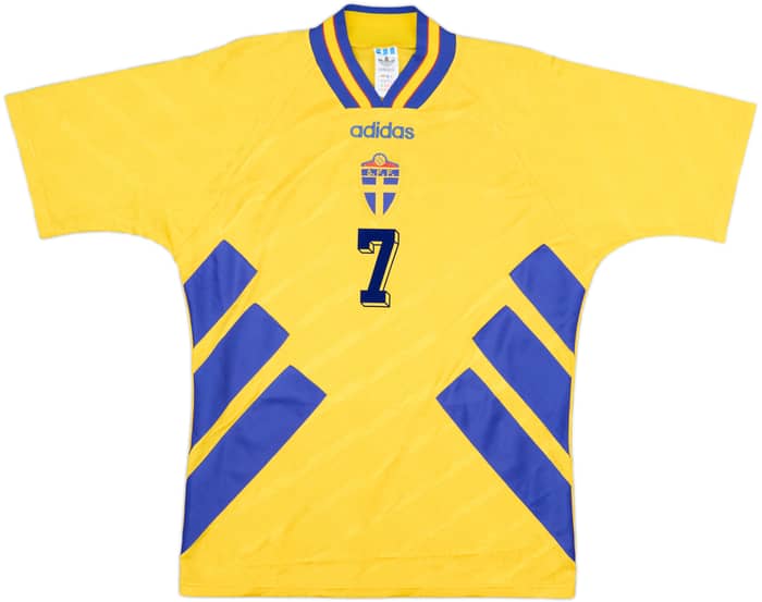1994-96 Sweden Home Shirt Larsson #7 - 10/10 - (M)