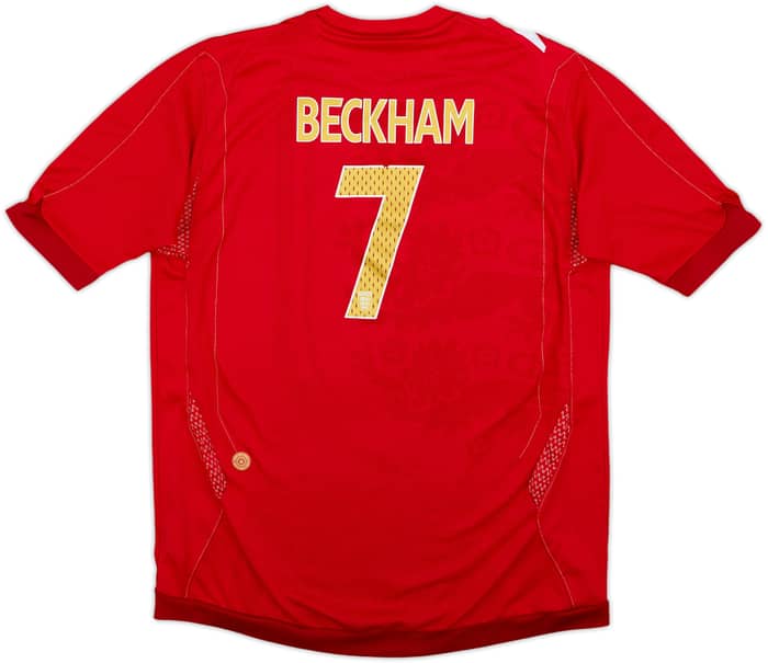2006-08 England Away Shirt Beckham #7 - 6/10 - (XL.Boys)