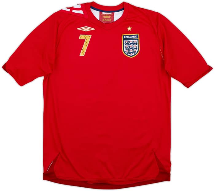 2006-08 England Away Shirt Beckham #7 - 6/10 - (XL.Boys)