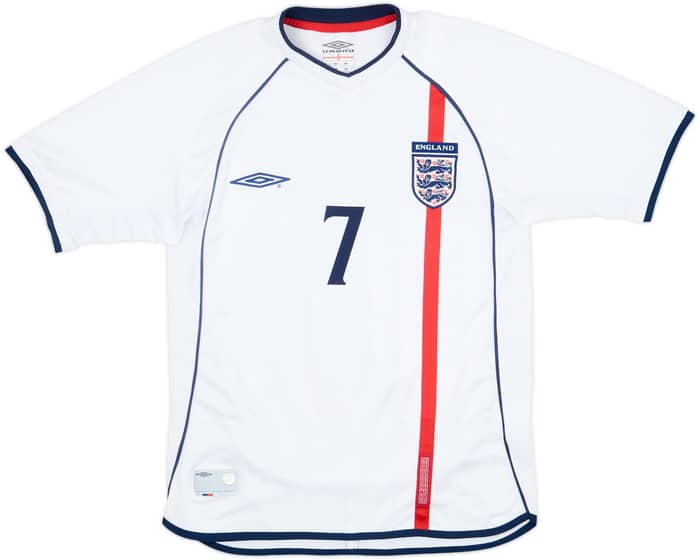 2001-03 England Home Shirt Beckham #7 - 5/10 - (S)