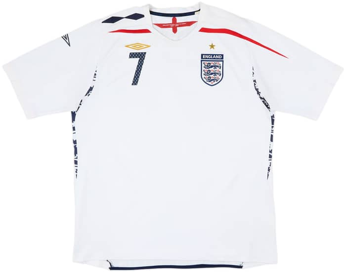 2007-09 England Home Shirt Beckham #7 - 6/10 - (XXL)