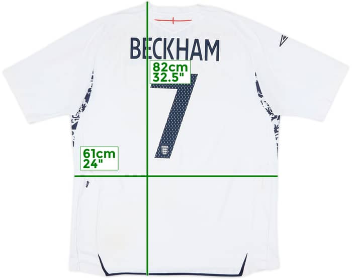 2007-09 England Home Shirt Beckham #7 - 6/10 - (XXL)