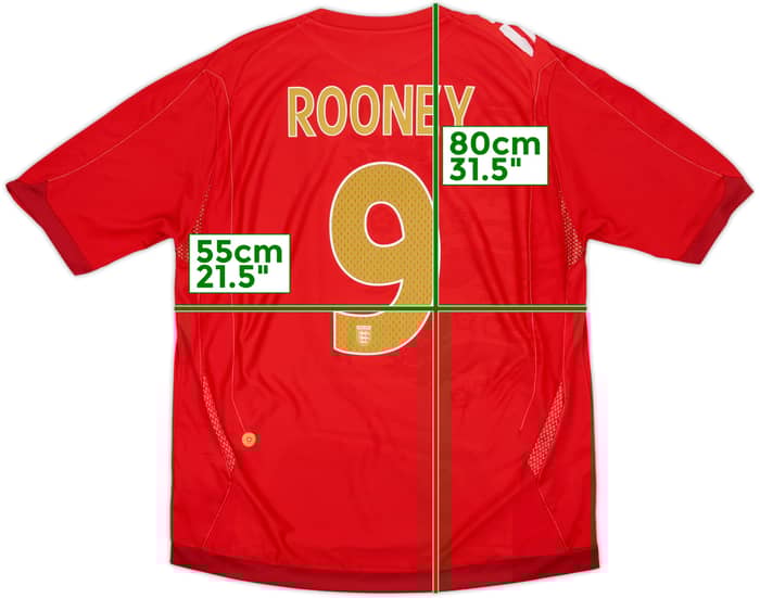 2006-08 England Away Shirt Rooney #9 - 6/10 - (XL)