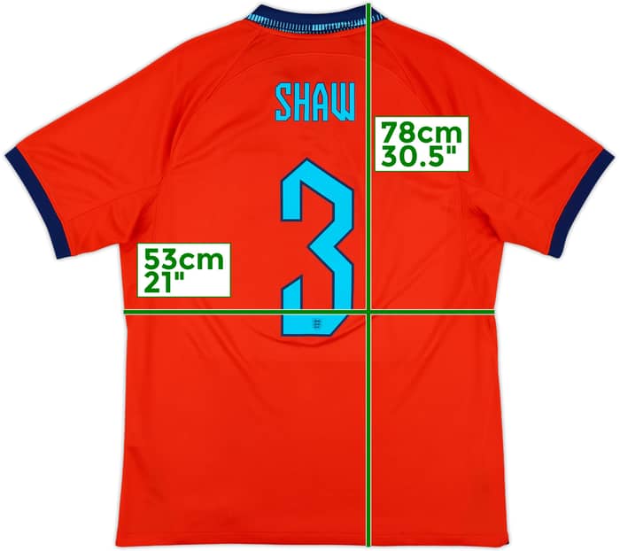 2022-23 England Away Shirt Shaw #3 - 8/10 - (L)