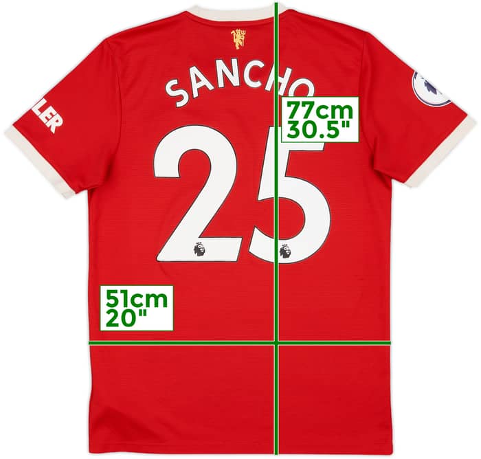 2021-22 Manchester United Home Shirt Sancho #25 - 5/10 - (M)