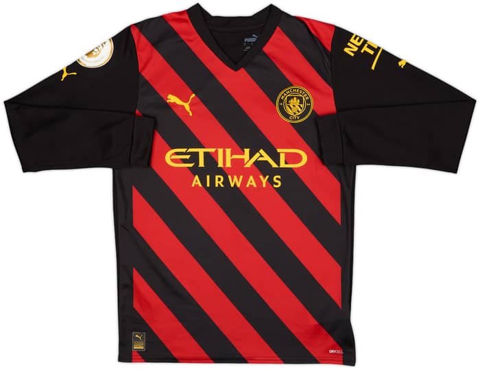 2022-23 Manchester City Away L/S Shirt De Bruyne #17 - 9/10 - (S)