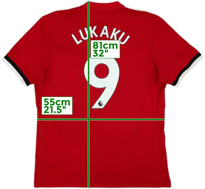 2017-18 Manchester United Home Shirt Lukaku #9 - 7/10 - (L)