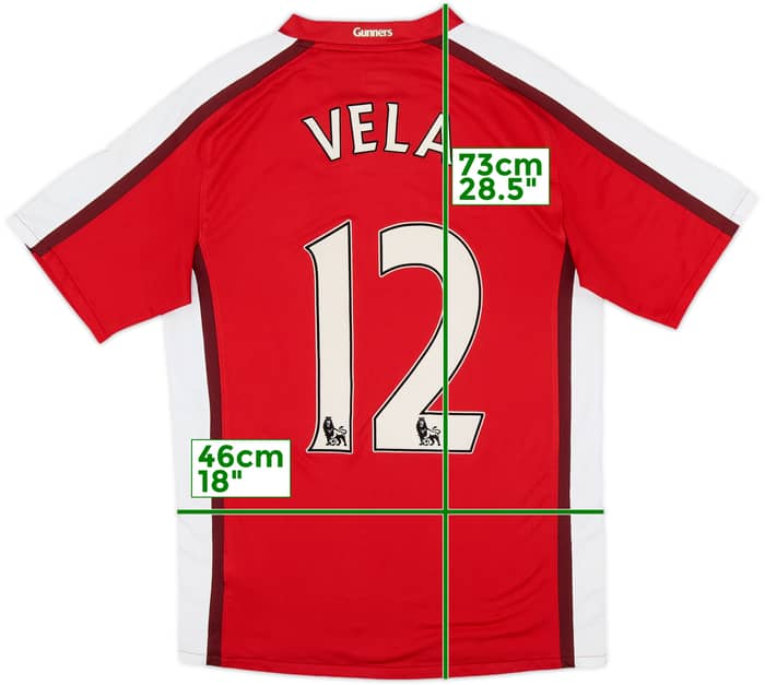 2008-10 Arsenal Home Shirt Vela #12 - 8/10 - (S)