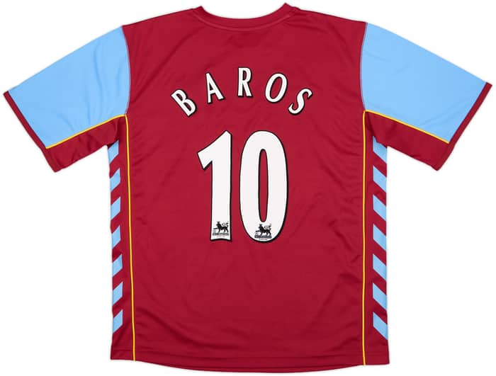 2005-06 Aston Villa Home Shirt Baros #10 - 8/10 - (M)
