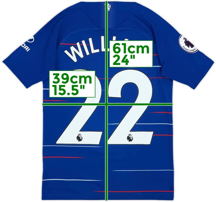 2018-19 Chelsea Authentic Home Shirt Willian #22 - 8/10 - (S.Boys)