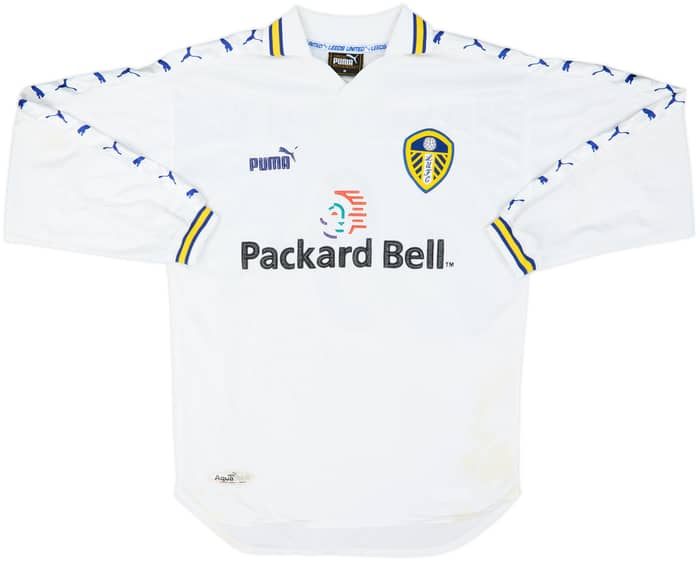 1998-00 Leeds United Home L/S Shirt Hasselbaink #9 - 5/10 - (M)