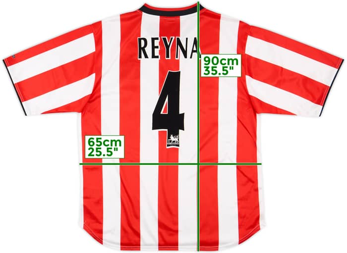 2000-02 Sunderland Home Shirt Reyna #4 - 6/10 - (L)