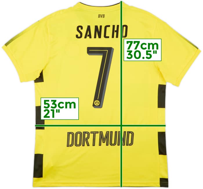 2017-18 Borussia Dortmund Home Shirt Sancho #7 - 8/10 - (L)