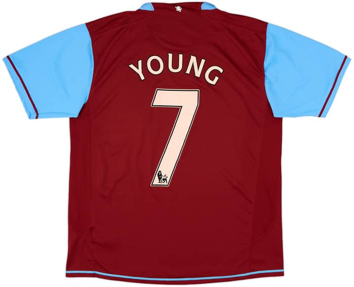 2007-08 Aston Villa Home Shirt Young #7 - 7/10 - (L)