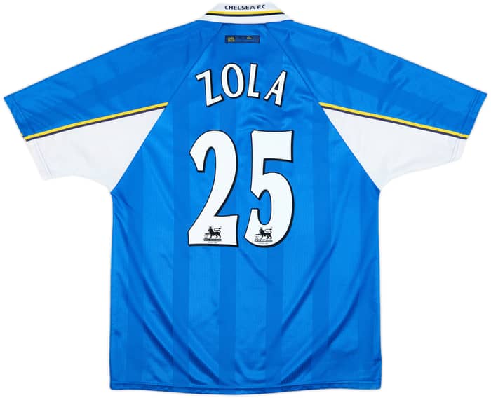 1997-99 Chelsea Home Shirt Zola #25 - 8/10 - (XL)