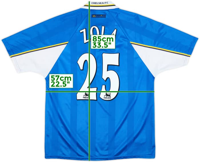 1997-99 Chelsea Home Shirt Zola #25 - 8/10 - (XL)