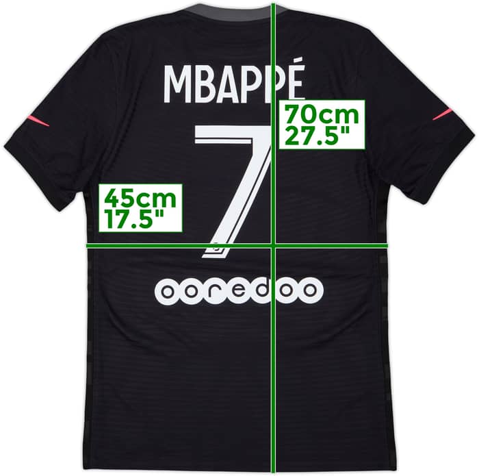 2021-22 Paris Saint-Germain Authentic Third Shirt Mbappe #7 - 10/10 - (S)