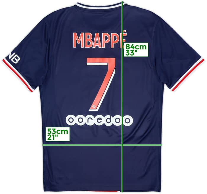 2020-21 Paris Saint-Germain Home Shirt Mbappe #7 - 8/10 - (S)