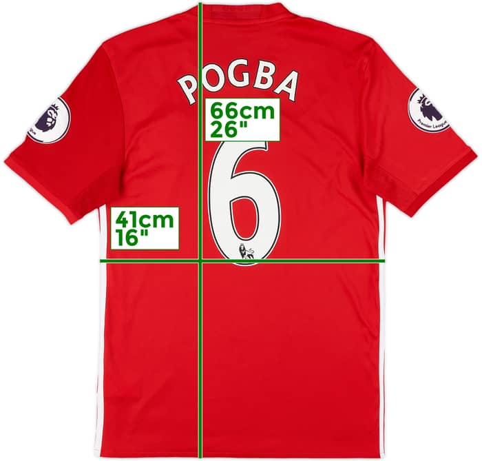 2016-17 Manchester United Home Shirt Pogba #6 - 8/10 - (S)