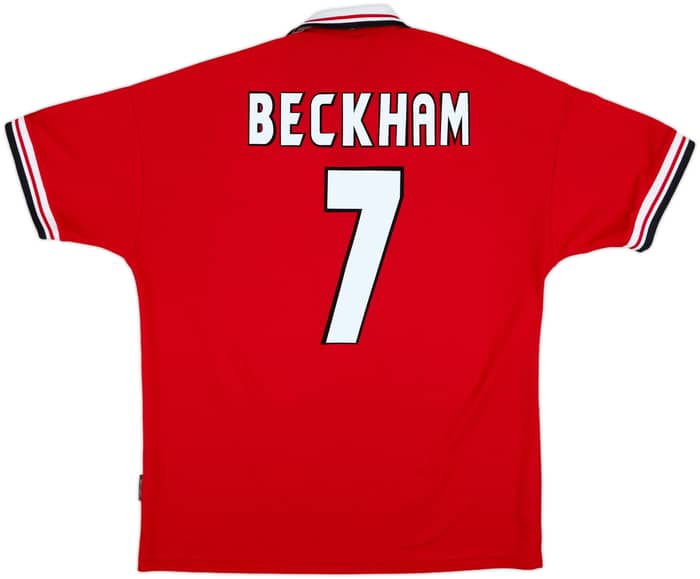 1998-00 Manchester United Home Shirt Beckham #7 - 8/10 - (XL)