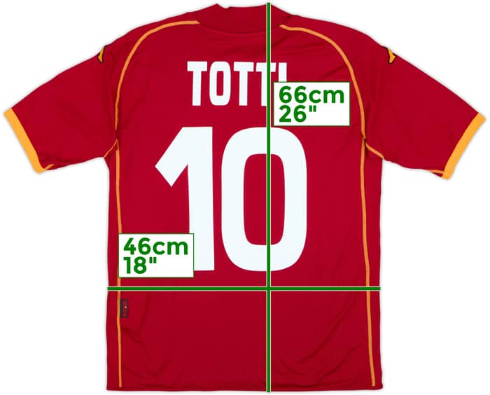 2008-09 Roma Home Shirt Totti #10 - 8/10 - (S)