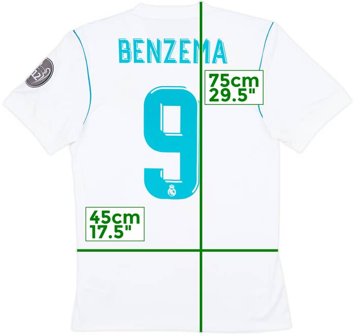 2017-18 Real Madrid Home Shirt Benzema #9 - 10/10 - (S)