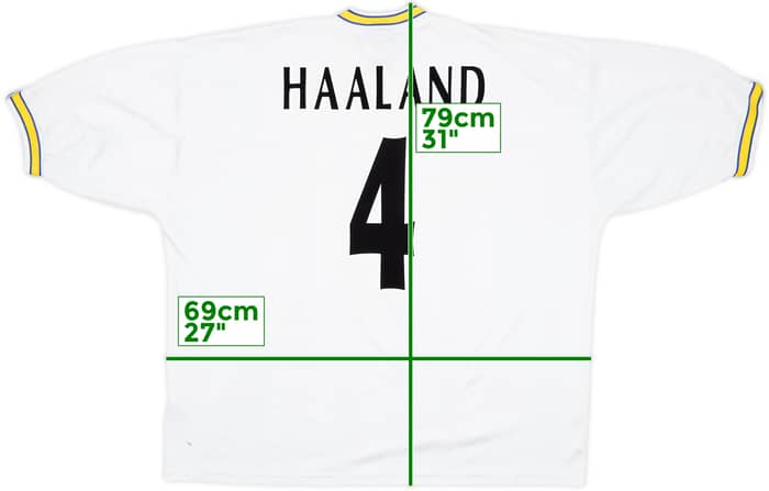 1996-98 Leeds United Home Shirt Haaland #4 - 6/10 - (XXL)
