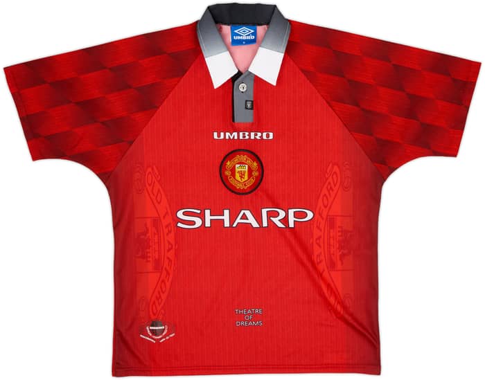 1996-98 Manchester United Home Shirt Scholes #18 - 9/10 - (M)
