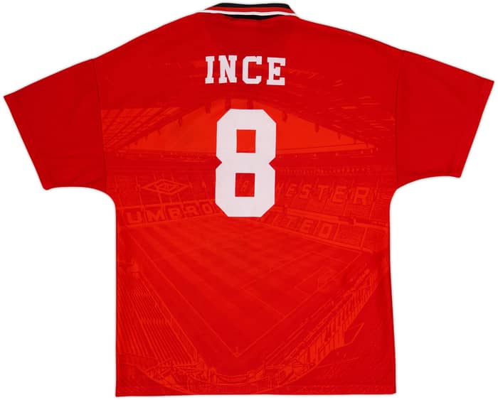 1994-96 Manchester United Home Shirt Ince #8 - 8/10 - (M)