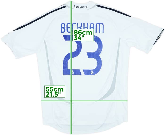 2006-07 Real Madrid Home Shirt Beckham #23 - 6/10 - (L)