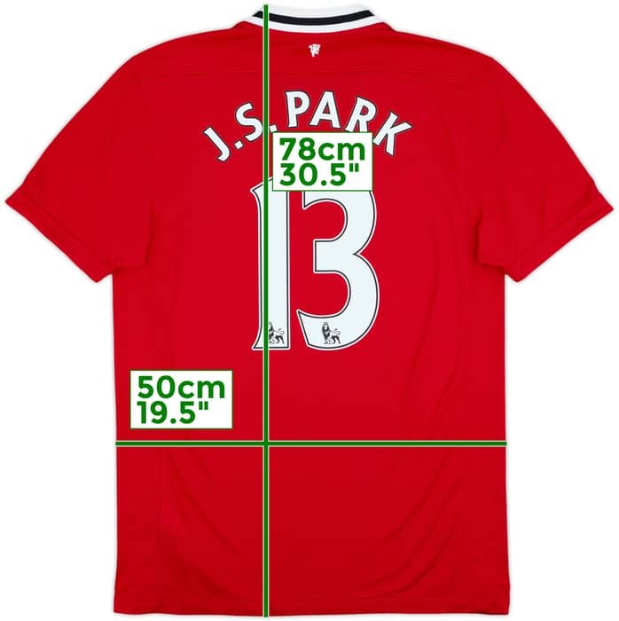 2011-12 Manchester United Home Shirt J.S.Park #13 - 7/10 - (M)